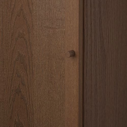 Книжный шкаф с дверью - BILLY/OXBERG IKEA/БИЛЛИ/ОКСБЕРГ ИКЕА, 30х40х106 см, коричневый (изображение №3)