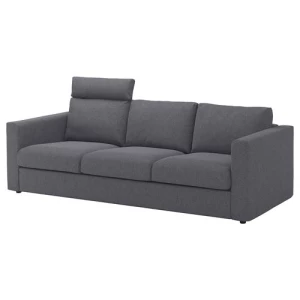 Диван 3-местный - IKEA VIMLE, 241х98х83 см, серый, ВИМЛЕ ИКЕА