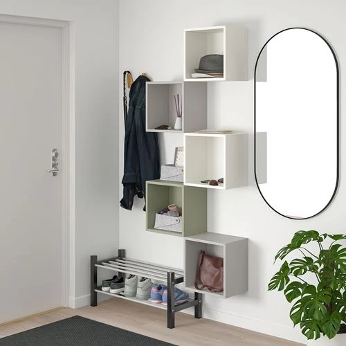 Комбинация навесных шкафов - IKEA EKET, 70х25х175 см, белый/светло-серый, ЭКЕТ ИКЕА (изображение №2)
