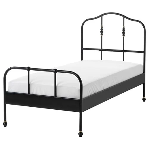 Кровать - SAGSTUA/LÖNSET / LОNSET IKEA/ САГСТУА / ЛОНСЕТ   ИКЕА, 90x200 см, черный (изображение №1)