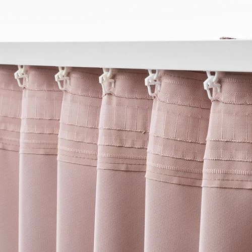 Плотная штора, 2 шт. - IKEA ANNAKAJSA, 300х145 см, розовый, АННАКАЙСА ИКЕА (изображение №3)