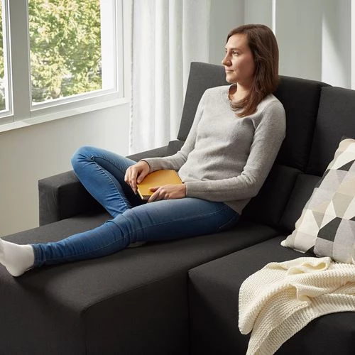 2-местный диван и козетка - IKEA ODENSLUNDA, 93x146x230см, черный, ОДЕНСЛЮНДА ИКЕА (изображение №4)