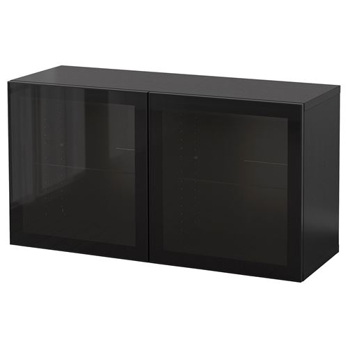 Навесной шкаф - IKEA BESTÅ/BESTA, 120x42x64 см, черный, БЕСТО ИКЕА