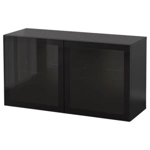 Навесной шкаф - IKEA BESTÅ/BESTA, 120x42x64 см, черный, Бесто ИКЕА