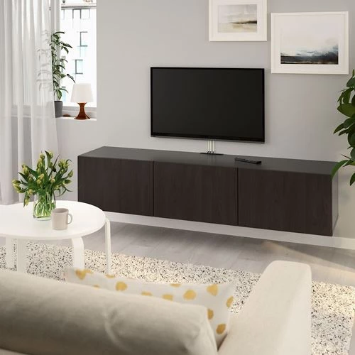 Тумба под ТВ - IKEA BESTÅ/BESTA, 180x42x38 см, черный, Бесто ИКЕА (изображение №5)