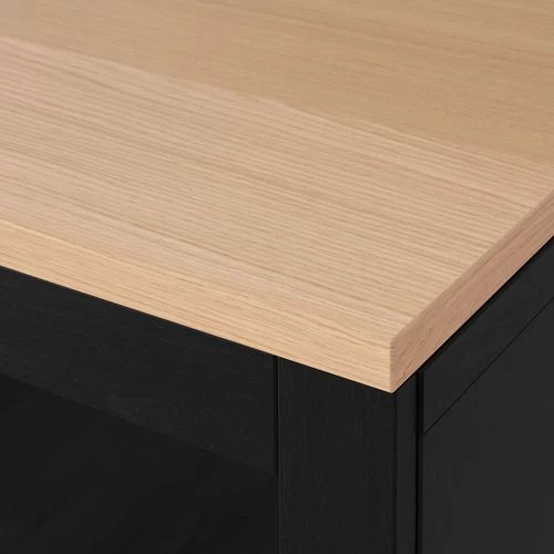 Комбинация для хранения - IKEA BESTÅ/BESTA/  БЕСТО ИКЕА, 180x42x76 см, черный (изображение №3)