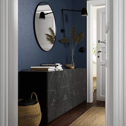 Навесной шкаф - IKEA BESTÅ/BESTA, 180x42x64 см, серый, БЕСТО ИКЕА (изображение №3)