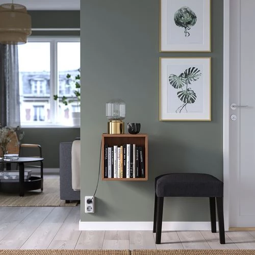 Настенный стеллаж - IKEA EKET, 35x25x35 см, коричневый орех, ЭКЕТ ИКЕА (изображение №2)