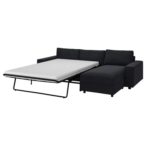 Диван-кровать угловой 2-местный - IKEA VIMLE, 285х98/241х83 см, синий/черный, ВИМЛЕ ИКЕА (изображение №2)