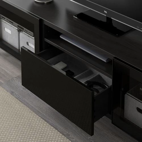 Тумба под ТВ - IKEA BESTÅ/BESTA, 180x42x48 см, черный, Бесто ИКЕА (изображение №8)