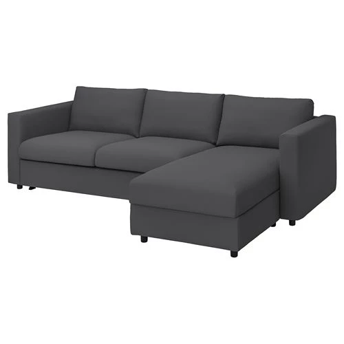 Чехол на 2-местный диван-кровать - IKEA VIMLE, серый, ВИМЛЕ ИКЕА (изображение №2)