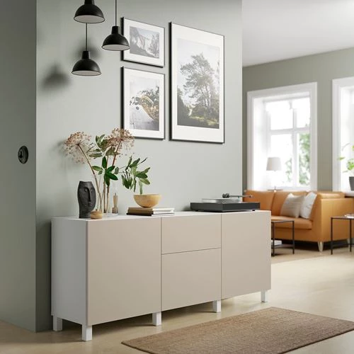 Комбинация для хранения - IKEA BESTÅ/BESTA, 180x42x74 см, серый, Беста/Бесто ИКЕА (изображение №3)