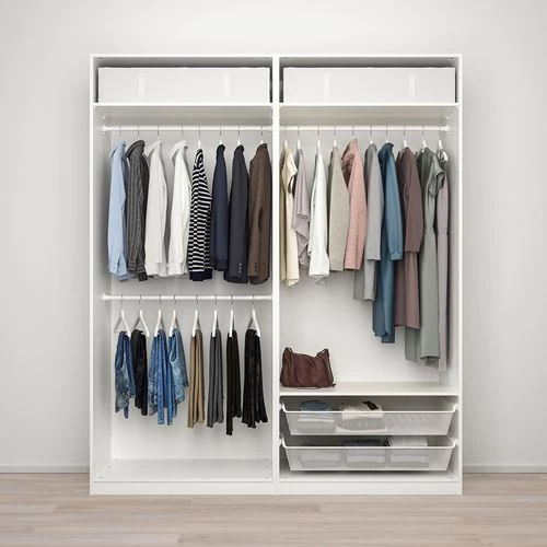 Шкаф-купе - IKEA PAX/BERGSBO/ ПАКС/БЕРГСБУ ИКЕА, 200x66x201 см, белый (изображение №4)