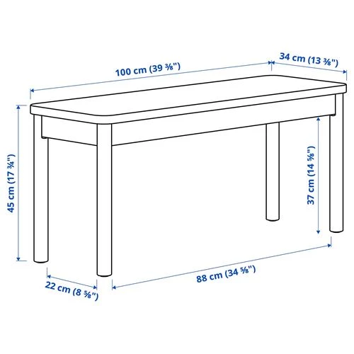 Скамья садовая - IKEA RÖNNINGE/RONNINGE, 45х100 см, бежевый/светло-коричневый,  РЁННИНГЕ ИКЕА (изображение №7)