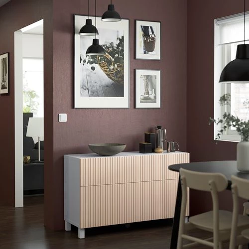 Комбинация для хранения - IKEA BESTÅ/BESTA/Беста/Бесто ИКЕА, 120x42x74 см, бежевый, (изображение №7)