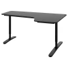 Угловой письменный стол (правый угол) - IKEA BEKANT, 160х110х65-85 см, черный, БЕКАНТ ИКЕА