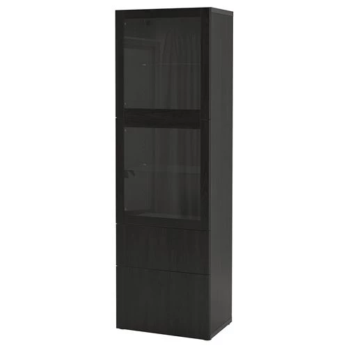 Комбинация для хранения - IKEA BESTÅ/BESTA/ БЕСТО ИКЕА, 60x42x193 см, черный (изображение №1)