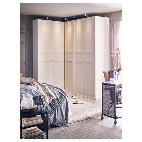 Гардероб угловой - IKEA PAX/FLISBERGET, белый/светло-бежевый, 160-188x236 см, ПАКС/ФЛИСБЕРГЕТ ИКЕА (изображение №4)