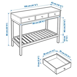 Консольный стол - IKEA PANGET, 86х42 см, белый, ИКЕА