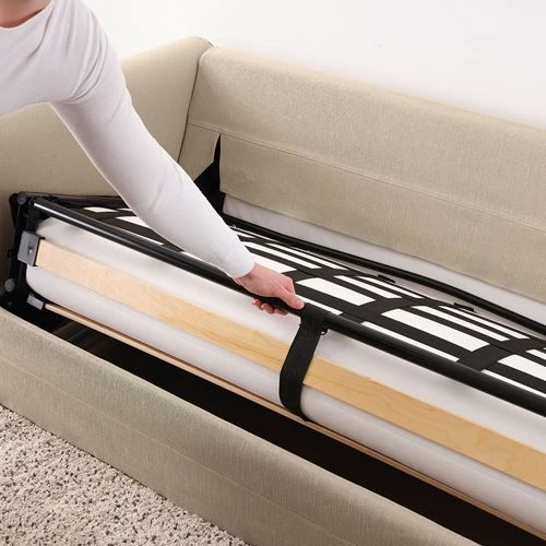 2-местный диван-кровать - IKEA GRÖNLID/GRONLID, 98x196см, бежевый, ГРОНЛИД ИКЕА (изображение №4)