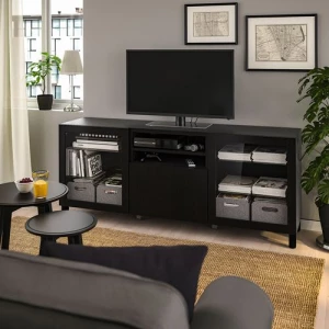 Тумба под ТВ - IKEA BESTÅ/BESTA, 180x42x74 см, черный, Бесто ИКЕА