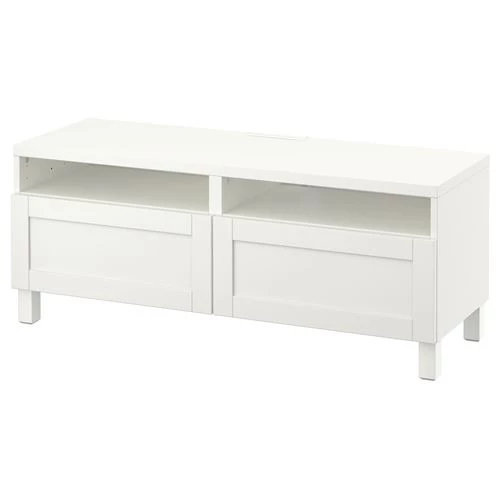 Тумба под ТВ - IKEA BESTÅ/BESTA, 120x42x48 см, белый, Бесто ИКЕА (изображение №1)