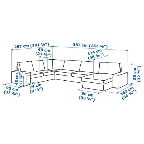 KIVIK 5-местный угловой диван и кушетка ИКЕА (изображение №8)