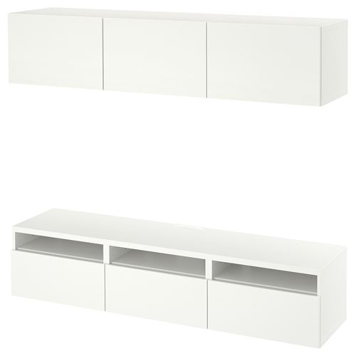 Тумба под ТВ - IKEA BESTÅ/BESTA, 180x42x185 см, белый, Бесто ИКЕА