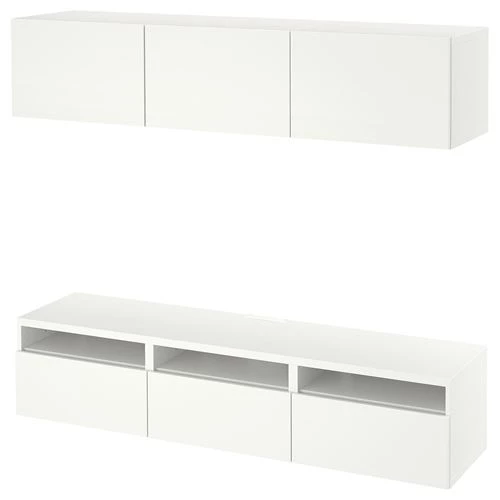 Тумба под ТВ - IKEA BESTÅ/BESTA, 180x42x185 см, белый, Бесто ИКЕА (изображение №1)