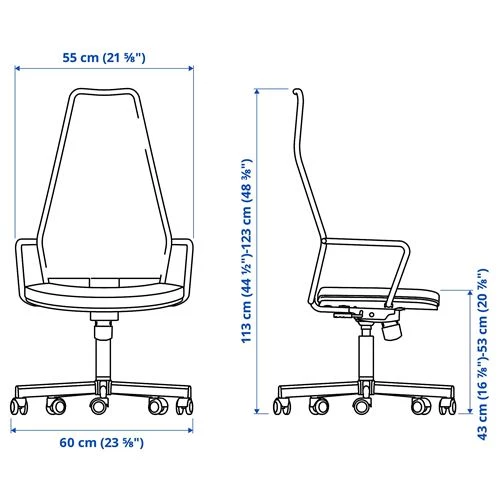 Игровое кресло - HUVUDSPELARE IKEA ХУВУДСПЕЛАРЕ ИКЕА, 54х55 см, чёрный (изображение №7)