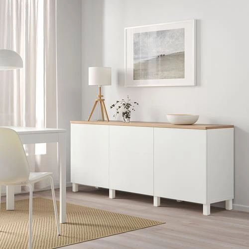 Комбинация для хранения - IKEA BESTÅ/BESTA/БЕСТА/БЕСТО ИКЕА, 180x42x76 см, белый (изображение №2)