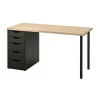Письменный стол - IKEA MÅLSKYTT/ALEX, 140x60 см, коричневый,  Молскютт/Алекс ИКЕА