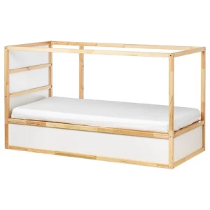 Кровать одноярусная - IKEA KURA, 90x200 см, белый/коричневый, КЮРА ИКЕА