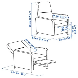 Кресло - IKEA GISTAD, 66х84х96 см, черный, ГИСТАД ИКЕА