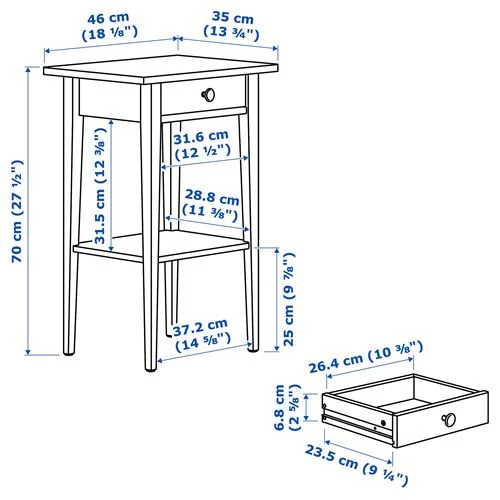 Комплект мебели д/спальни  - IKEA HEMNES, белый, 200x140см, ХЕМНЭС ИКЕА (изображение №10)