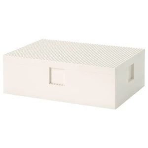 Контейнер с крышкой - IKEA BYGGLEK, 35x26x12 см, серый, БЮГГЛЕК ИКЕА
