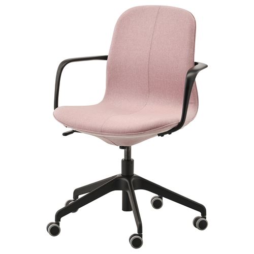 Офисный стул - IKEA LÅNGFJÄLL/LANGFJALL, 68x68x92см, розовый, ЛОНГФЬЕЛЛЬ ИКЕА