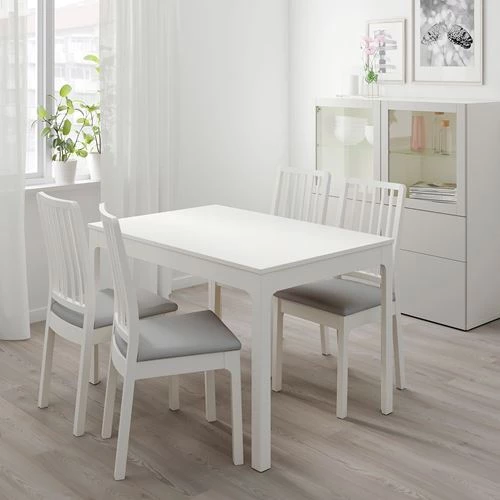 Стол и 4 стула - IKEA EKEDALEN, 120/180х80 см, белый/серый, ЭКЕДАЛЕН ИКЕА (изображение №3)