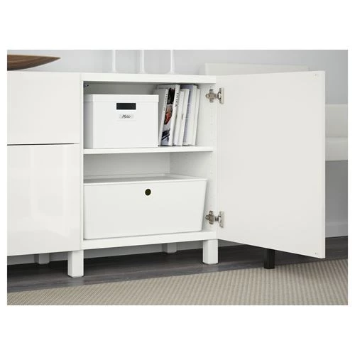 Комбинация для хранения - IKEA BESTÅ/BESTA/БЕСТА/БЕСТО ИКЕА, 180x42x74 см, белый (изображение №7)