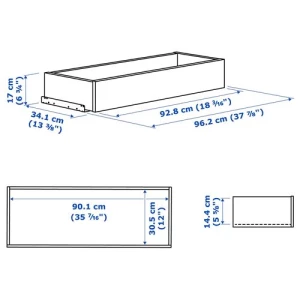Ящик с фронтальной панелью - IKEA KOMPLEMENT, 100x35 см, белый КОМПЛИМЕНТ ИКЕА
