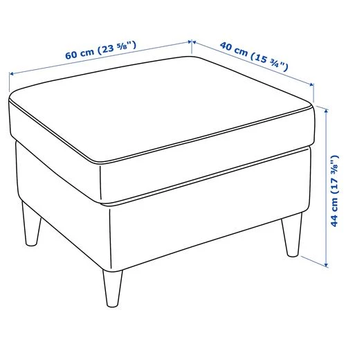 Кресло и табурет для ног - IKEA STRANDMON, 82х96х101 см, бежевый, СТРАНДМОН ИКЕА (изображение №7)