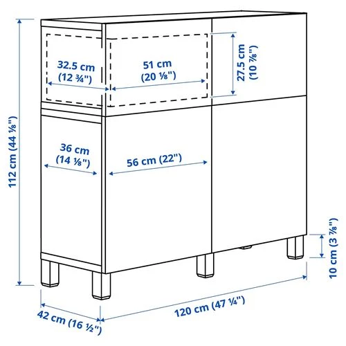 Комбинация для хранения - IKEA BESTÅ/BESTA/ Беста/Бесто ИКЕА, 120x42x112 см, черный, (изображение №6)