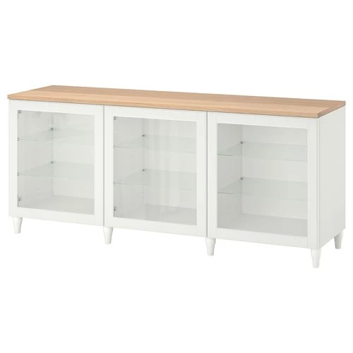 Комбинация для хранения - IKEA BESTÅ/BESTA/БЕСТА/БЕСТО ИКЕА, 180x42x76 см, белый (изображение №1)