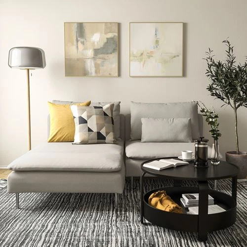 2-местный диван - IKEA SÖDERHAMN/SODERHAMN, 99x186см, серый/светло-серый, СЕДЕРХАМН ИКЕА (изображение №2)