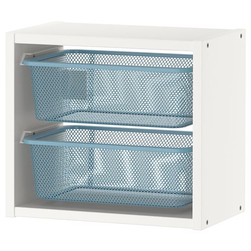 Стеллаж настенный - IKEA TROFAST, 32х21х30 см, белый/серо-голубой, ТРУФАСТ ИКЕА