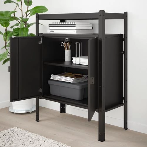 Стеллаж - IKEA BROR, 85х40х110 см, черный, БРУР ИКЕА (изображение №2)