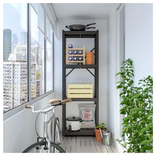 Стеллаж - IKEA BROR, 65х40х190 см, черный, БРУР ИКЕА (изображение №1)