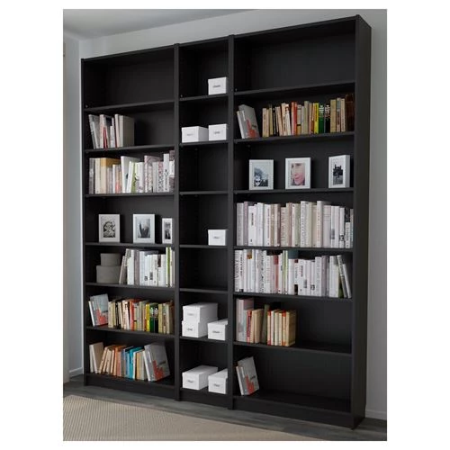 Открытый книжный шкаф - BILLY IKEA/БИЛЛИ ИКЕА, 28х200х237 см, чёрный (изображение №2)