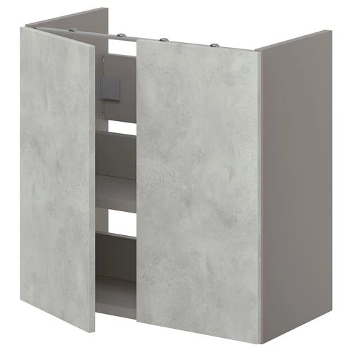 Тумба для раковины - ENHET IKEA/ ЭНХЕТ ИКЕА,  60x32x60 см, серый (изображение №1)