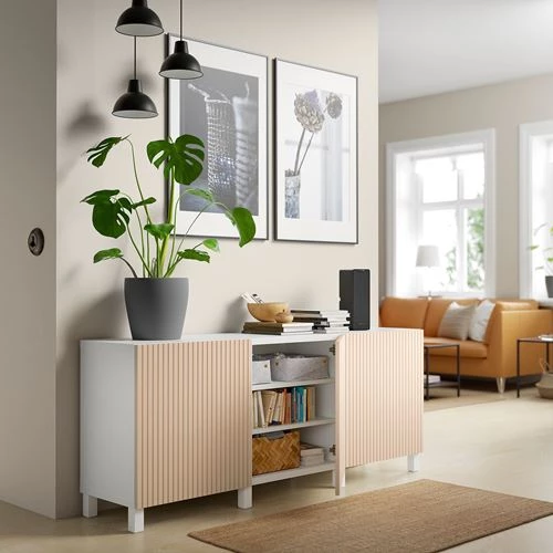 Комбинация для хранения - IKEA BESTÅ/BESTA/ БЕСТА/БЕСТО ИКЕА, 180x42x74 см, бежевый (изображение №2)